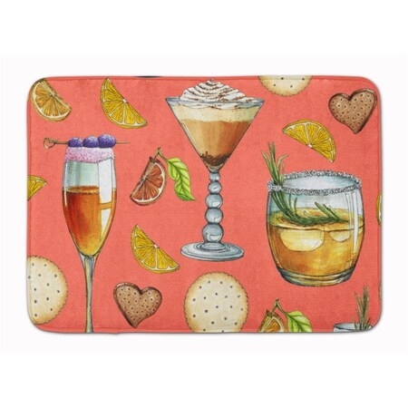 Jensendistributionservices Drinks & Cocktails Salmon Machine Washable Memory Foam Mat MI2550705